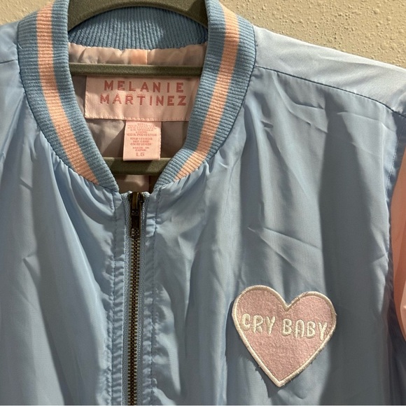 Melanie Martinez Size Large Varsity Bomber Satin Zip Up Jacket Patch Dollcore - Picture 4 of 7
